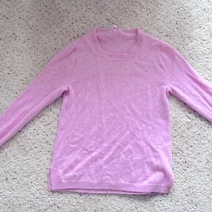 JCrew Cashmere Sweater in light pink.